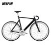 WEAPON Soldier Complete Fixie Bike/ Track Bike (Matte Black | Silver Aero Groupset)